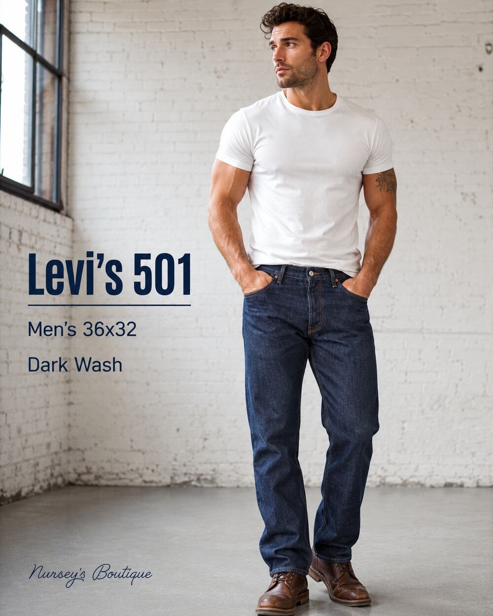 Levis 501 Original Jeans Mens 36x32 Dark Wash Button Fly Straight Leg Denim